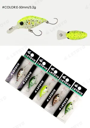 LETOYO 5cm Crank Bait Fishing Lure 3.2g Artificial Hard Baits Crank Bait Wobbler