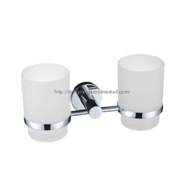 Bathroom fitting wall mounted double cup holder Y111104