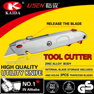 Trapezoid blade Zinc alloy Sliding Utility Cutter Knife