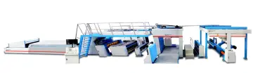 Corrugated cardboard reel to sheet roll feeding flute laminator laminating machine