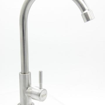 Long neck 3 way brass kitchen sink faucet