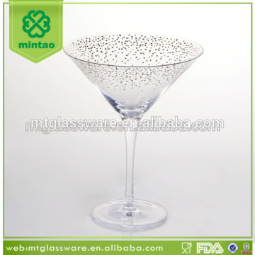 100% hand blown unique cooktail wine glass with golden dot
