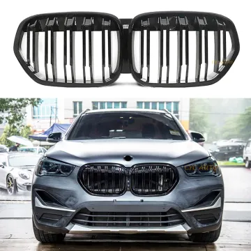 Car Kidney Grille Single Slat Double Trim M-Color Front Bumper Grille for BMW X1 LCI F48 2020-2022