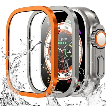 Metal Case with Tempered Glass Screen Protector for Apple Watch Ultra 49mm