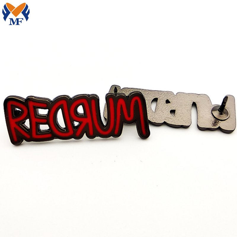 Gun Black Letter Pin