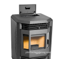 Modern Black Steel Pellet Stove: Automatic Feeding, Fast Heating, Eco-Friendly Freestanding Fireplace for Home