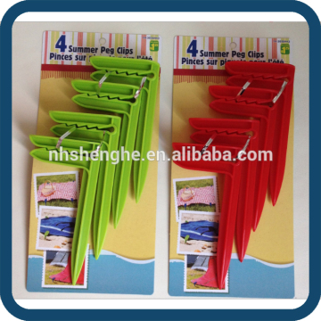 4pcs Summer Peg Clips,Beach Towel Clips