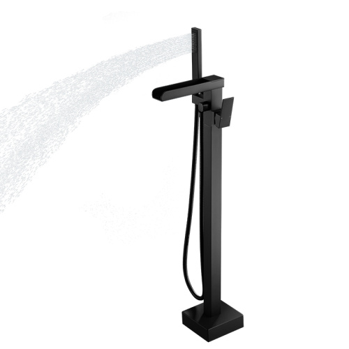 Douche en acier inoxydable noir robinet de baignoire autonome