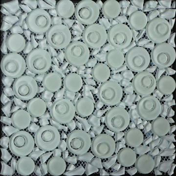 Round Back Splash Crystal Glass Mosaic