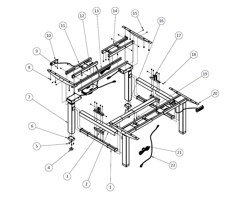 adjustable computer height desk electric table