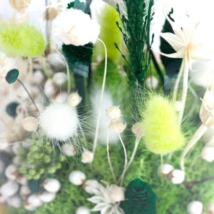 Wholesale Handmade Dried Flowers Lagurus Forever Roses Preserved Flowers in Glass for Easter Mother's Day Gifts