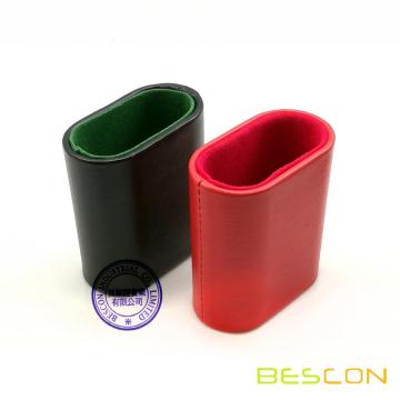 BESCON DICE Lined Leatherette Oval Backgammon Dice Cup