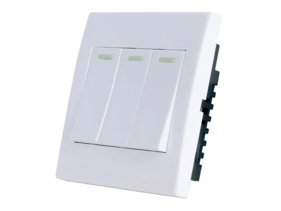 Three Gang Electric Dimmable Light Switch , Rf Remote Control Switches