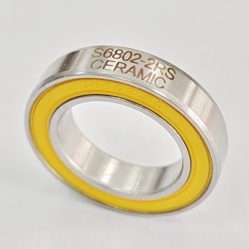 S6802-2RS CERAMIC | 15x24x5mm | ABEC-3 | Stainless Steel Hybrid Ceramic Ball Bearing - Finesun Bearing