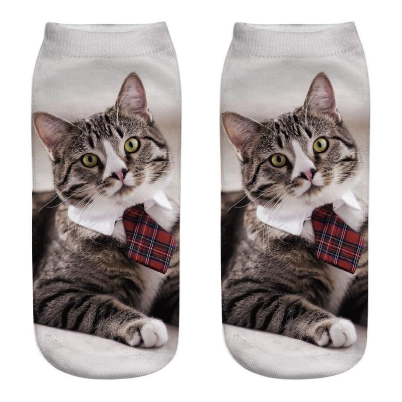 New Arrival 3D Cute Knight Cat Printed Anklet Socks Funny Casual Women Girls Short Socks Hosiery Clothing Accessories