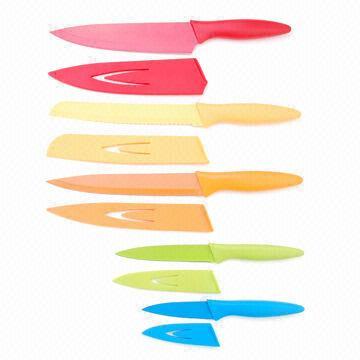Knife, Stainless Steel, Non-stick, Colorful Painting Blade and PP Handle, PP Pouch