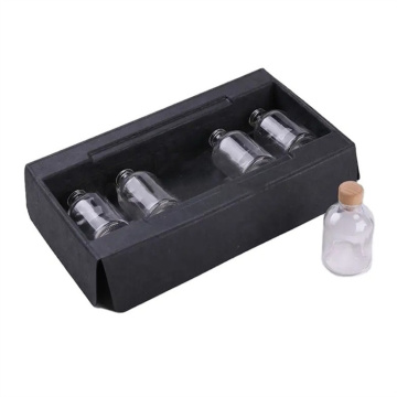 Eco-friendly bagasse pulp molded black packaging for bottle