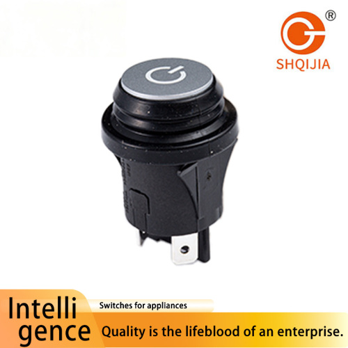 P12-4N Interruptor iluminado de alta corriente blanco negro