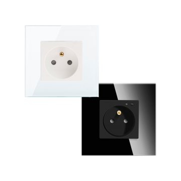 Bingoelec EU Tuya Smart 13A Modular Schuko Socket with Glass Panel and LED Indicator