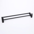 Space aluminum spray black matt black double-bar towel rack wall-mounted with hook