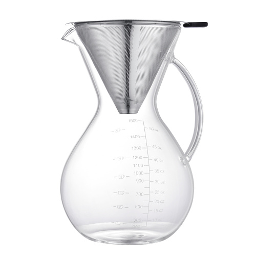 Carafe en verre avec filtre à mailles en acier inoxydable 1500 ml