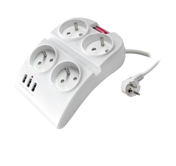 Customizable 4-Outlet Desktop Socket with 3 USB Ports and Switch: NF Certification, OEM/ODM Options