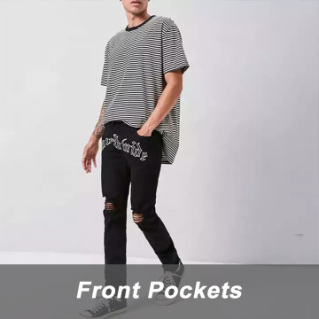 Случайные разорванные мужские джинсовые штаны Оптовые