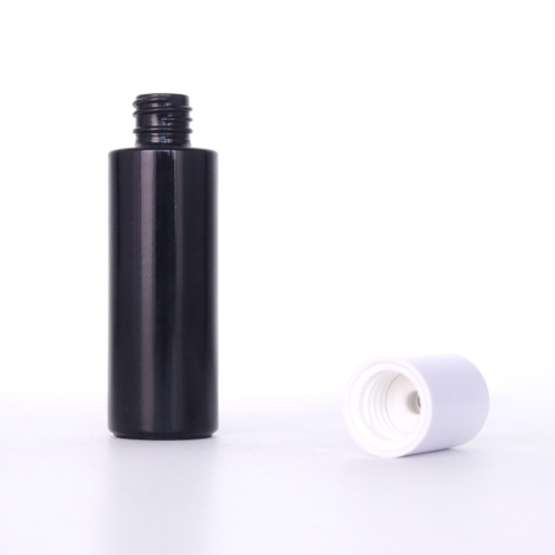 Black Glass Bottle With White Press Dropper Pump