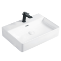 Countertop Rectangular Ceramic Basin With Overflow