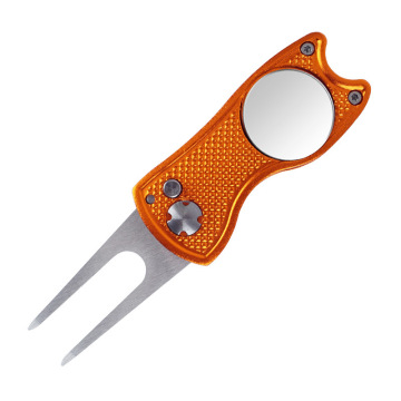 Benutzerdefinierte Golf -Divot -Tool mit 10 Farboptionen: Einziehbarer Schalter Blade &amp; Ball Marker