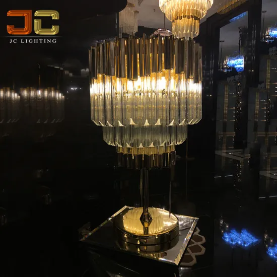 Golden Color K9 Crystal Table Lamp for Modern Living Room Decoration