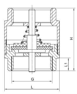 체크 밸브, 황동, 탄성 디스크, 나사산 끝
