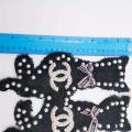 3D Black elegant cat Embroidery Lace Beaded Patches