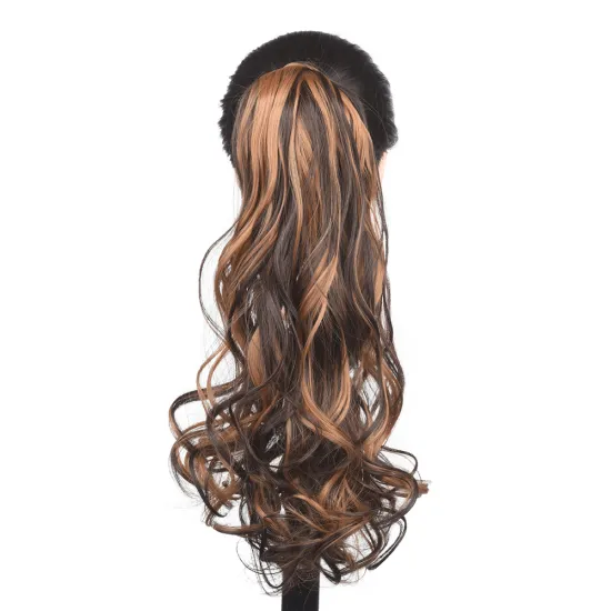 Julianna Hair Cheap Prices Large Curly Wave Blonde Ponytail Synthetic Hair Little Hairpiece Extension Girls Silk Ponytails