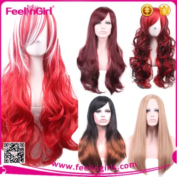 Fashion Cosplay Red Hand Made Lace Wig Synthetic
