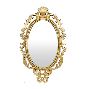 Wholesale Custom European Vintage Wall-Mounted Oval Decor Makeup Mirror with Golden Frame HD Glass