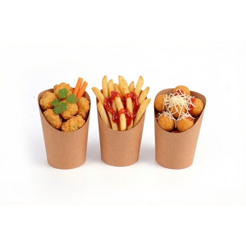 Copo aberto de batatas fritas de papel descartável por atacado