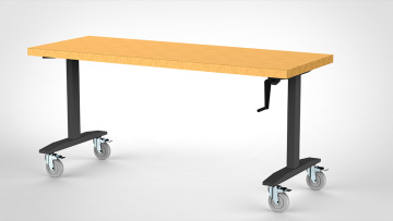 Safewell72Inch Χέρι στρόφαλο ρυθμιζόμενο ύψος Μαύρος πάγκος εργασίας
