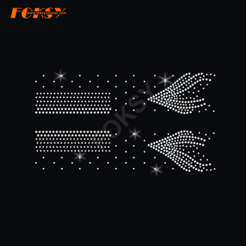 Hot Fix Rhinestone Transfer Cheer Bow Strip