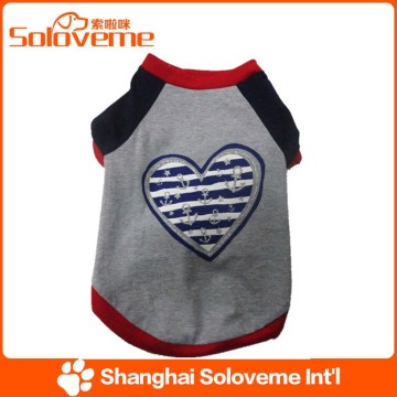 High Quality Pet Cute Dog T-shirt with Heart Clothes Tee Apparel