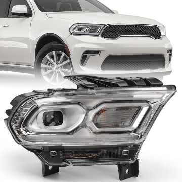 Chrome Trim Headlight Set for 2021-2022 Dodge Durango - Fits 68433776AF