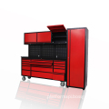 HTC7218 Work Trolley Workbench Stainless Steel Mobile Tool Chest 15 Drawers + 3 Cabinet
