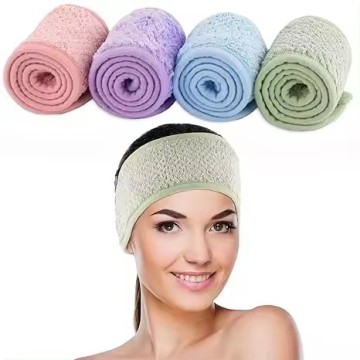 Adjustable Spa Facial Headband - Soft Towel Head Band for Makeup, Washing, and Yoga