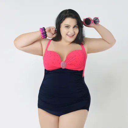 2016 Muti-color One piece Swimsuit/Swimwear Hot Spring Bathing Bikini For Fat Women