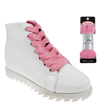 Wholesale Good-Quality Pink Flat Shoelaces for Adults and Kids