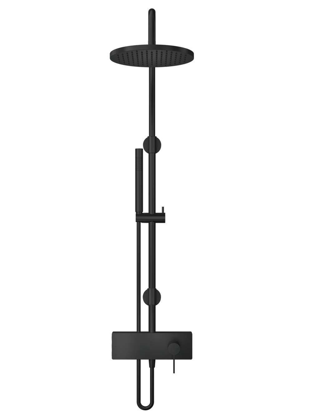 Exponiertes thermostatisches Badezimmer Duschsystem Schwarz