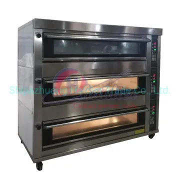 Commercial 3 Deck 6 Trays Gas Bread Pizza Baking Oven with Steam Deck Oven