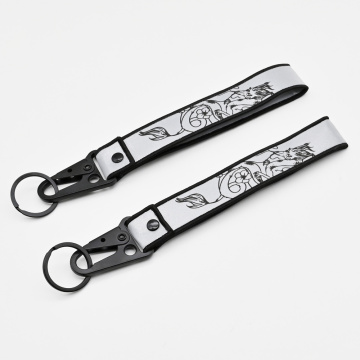 Reflective Anime Custom Carabiner Lanyard Wrist Strap
