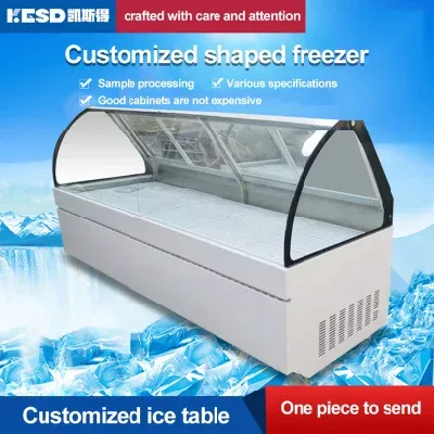 Commercial Supermarket Deli Cabinet Right Angle Flat Top Service Counter
