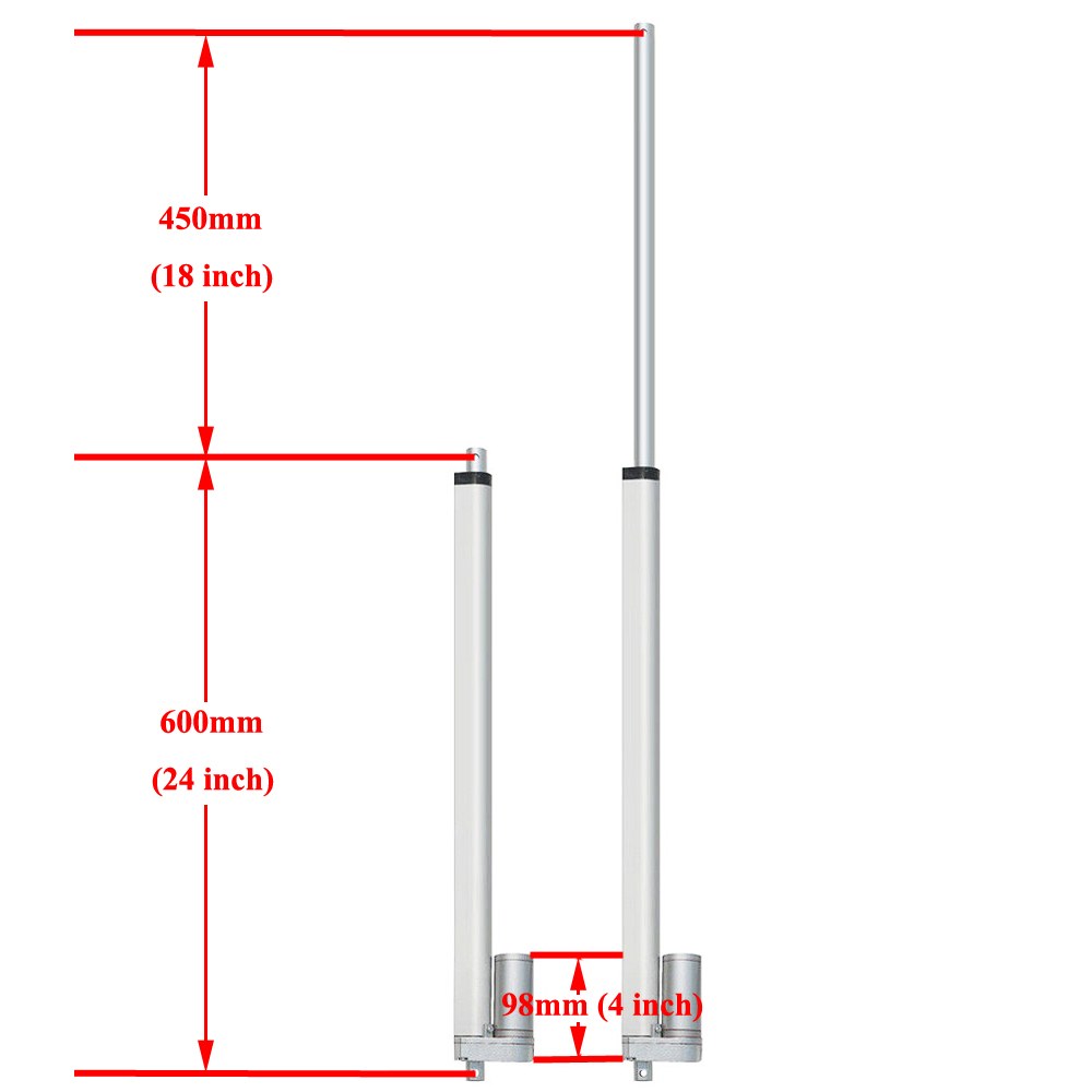 DC 12V 450mm/18" Stroke Multi-purpose Linear Actuator W/ Electronic Solar Controller for 1KW Single Axis Solar Panel Tracker Kit